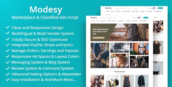 Modesy v2.4.3 Nulled - Скрипт рекламных объявлений на торговой площадке