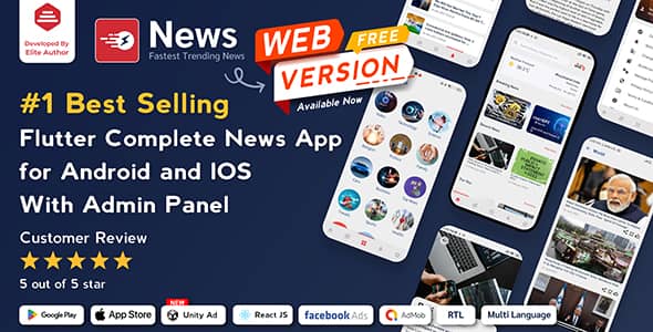 News v3.1.6 Nulled - Приложение Flutter News для Android iOS с панелью администратора