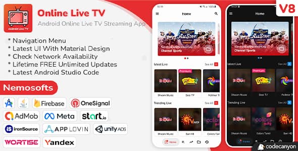 Android Online Live TV Streaming v8.2 Free - 