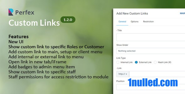 Custom Links for Perfex CRM v1.2.0 Free - 