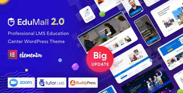 EduMall v3.9.1 Nulled - Тема WordPress для профессионального образовательного центра LMS