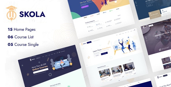 Skola v1.0.21 Nulled - Тема WordPress для онлайн-курсов LMS