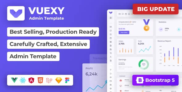 Vuexy v9.13.1 Nulled - Vuejs, React, HTML Шаблон панели администратора Laravel