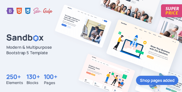 Sandbox v1.1.10 Nulled - Современная многофункциональная тема WordPress