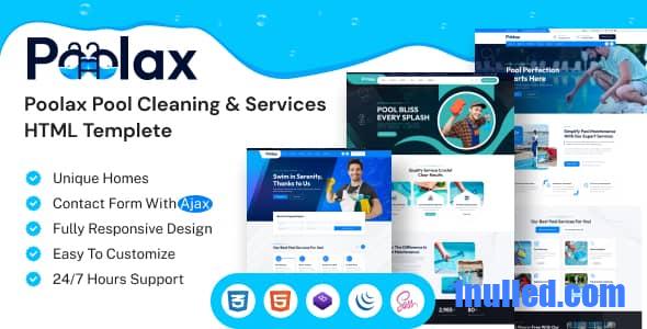 Poolax v1.0 Nulled - HTML-шаблон услуг по очистке бассейна