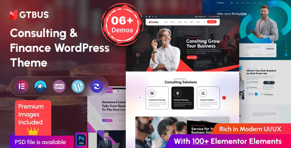 GTBUS v1.0 Nulled - Тема WordPress «Консалтинг и финансы»