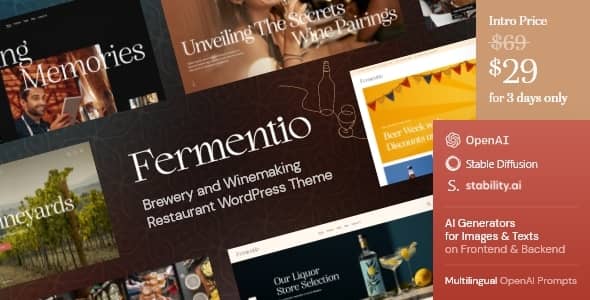 Fermentio v1.0 Nulled - Тема WordPress для пивоваренных и винодельческих ресторанов