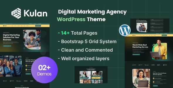 Kulan v1.0 Nulled - WordPress тема для агентства цифрового маркетинга