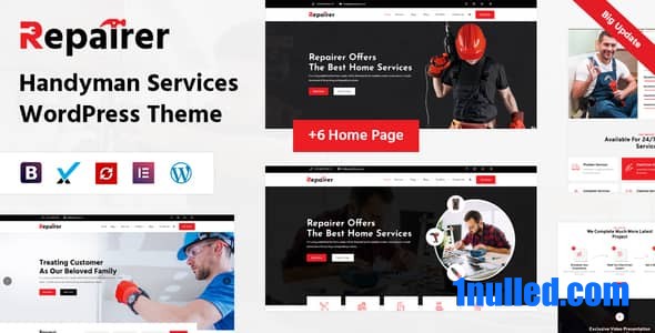 Repairer v1.5 Nulled - Тема WordPress «Услуги разнорабочего»