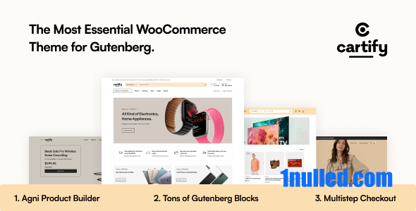 Cartify v1.2.6 Nulled - Тема WooCommerce Gutenberg WordPress