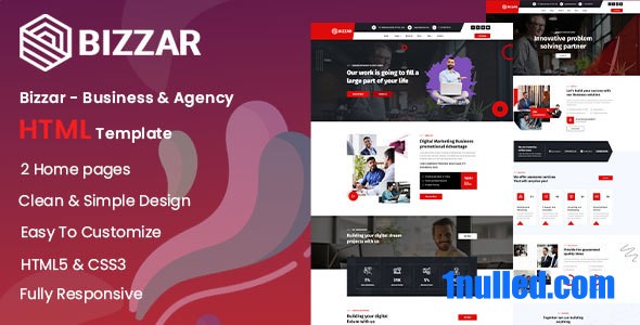 Bizzar Nulled - HTML-шаблон бизнес-агентства
