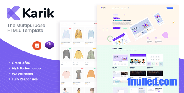 Karik Nulled - Многоцелевой шаблон HTML5