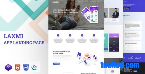 Laxmi Nulled - Адаптивная целевая страница приложения
